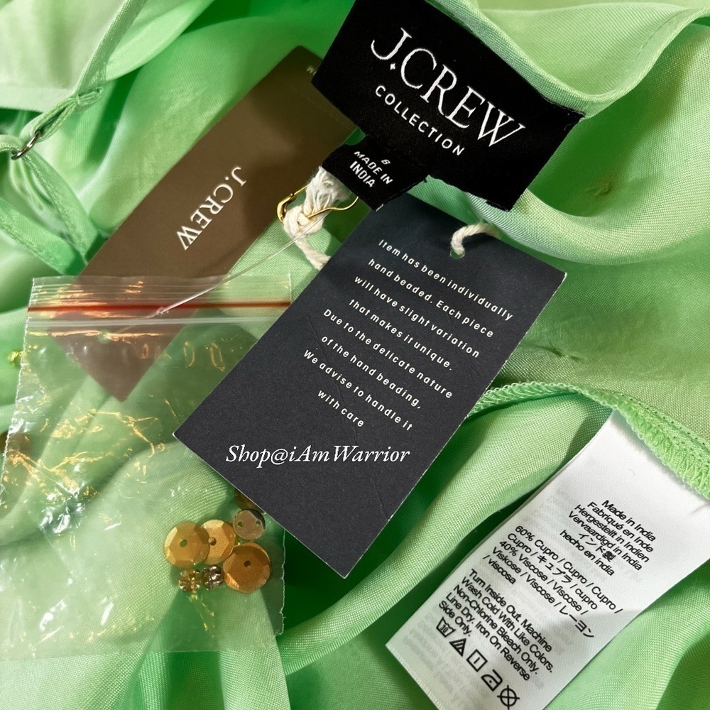 J.Crew Collection NWT long mint jeweled slipdress *shop@iamwarrior - Picture 9 of 10